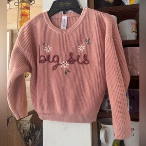 Pink 'Big Sis' Embroidered Sweater Modern Moments by Gerber size 5T